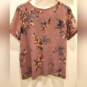 Zara collection medium brown floral shirt